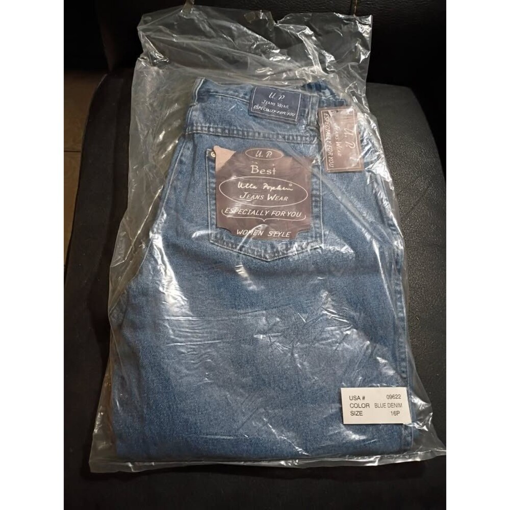 Ulla Popken Jeans Hi Rise Mom jeans Medium Wash Size 16P Blue Denim Jeans NWT - Picture 2 of 6